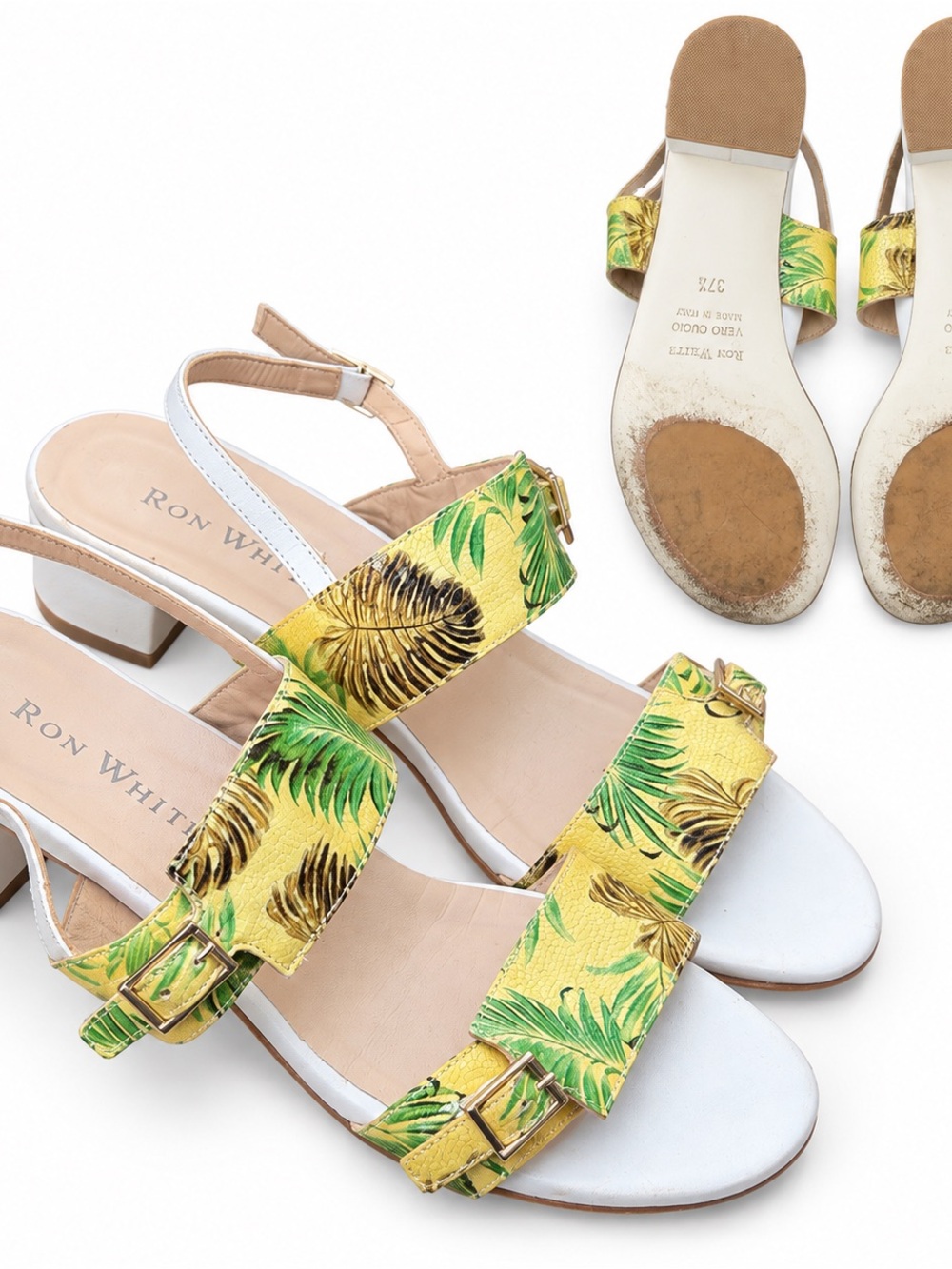 Ron White Floral Leather Slingback Sandals 
37.5 Size 7